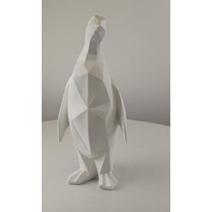 Decoratief Beeld - Kubische Witte Pinguïn - Polyresin - Wexdeco - Wit - 18 X 20 Cm