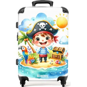 NoBoringSuitcases.com® - Kindertrolley jongens piraat - Reiskoffer kinderen - 20 kg bagage