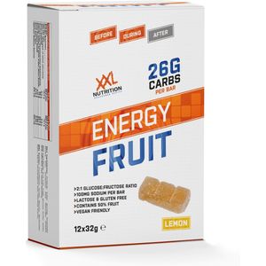 XXL Nutrition - Energy Fruit - Energierepen, Duursport, Tussendoortje - Lemon - 12 x 32 Gram
