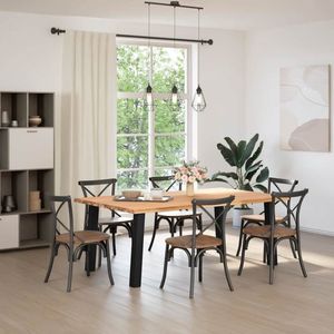 vidaXL Eettafel - 200x120x74 cm - Massief Eikenhout Eettafel - Eettafels - Eetkamertafel - Keukentafel