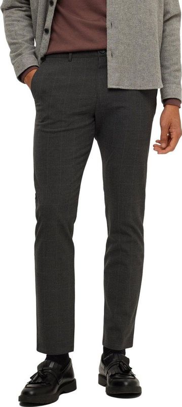 Selected Homme Heren Chino Broek SLHSLIM-ROBERT DES FLEX 175 slim Grijs 29W / 32L Volwassenen