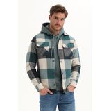 Gabbiano - Heren Overshirt - Teal Blue - 335741