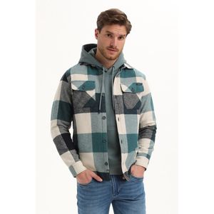 Gabbiano - Heren Overshirt - Teal Blue - 335741