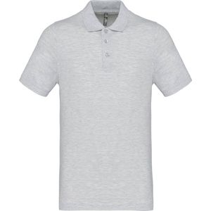 Polo Heren 3XL Kariban Kraag met knopen Korte mouw Ash Heather 98% Katoen, 2% Viscose