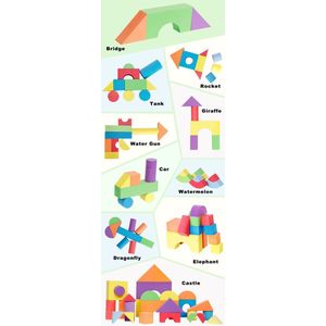 Eva Foam speelgoed Klein - 52 stuks - Zacht Educatief EVA-schuimspeelgoed - Bouwstenen - Bouwblokken