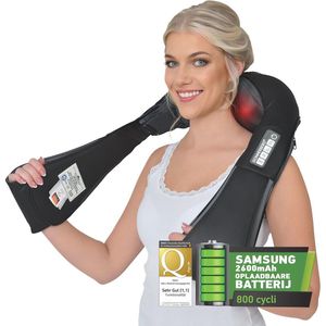 Draadloze Shiatsu Massage Apparaten voor Nek, Rug en Schouder - Vermindering van Spierpijn met Infrarood Optie