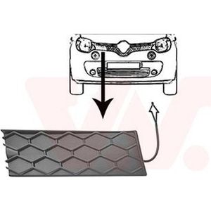 VanWezel 4368512 - Grille Calandre Rechts - Voor Renault Twingo - 09/2014 tot Heden