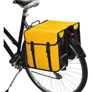 Waterdichte dubbele fietstas voor fiets en winkelen - Geel