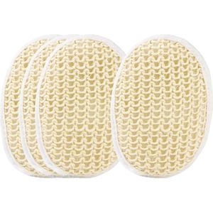 Natuurlijke sisal spons - peeling - lichaamsreiniger (4 stuks) - natuurlijk sisal badspons - scrubben of peelen reinigen - geschikt voor alle huidtypes