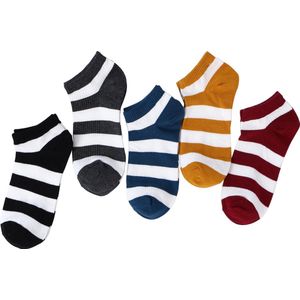Sokken Dames Katoen - Happy Casual - Enkelsokken - Socks – Lage sokken - Sneakersokken - Maat 36 / 41 – 5 paar