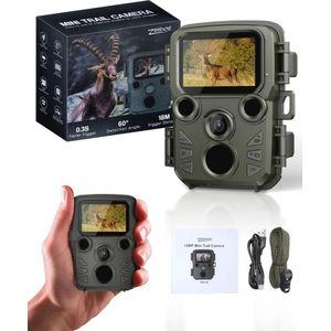 Mini Wildcamera met Bewegingsmelder en Nachtzicht - 12 MP & 1080p HD Video