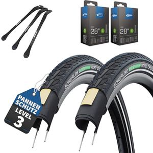28 Inch Fietsband met Reflex, Keuze uit 28x1,60 of 28x1,40, Inclusief Bandenlichters