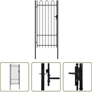 The Living Store Tuinpoort - 100 x 250 cm - Zwart - Gepoedercoat Staal