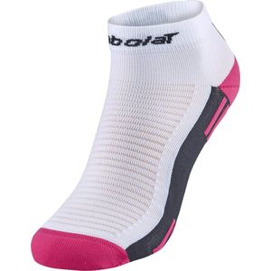 Babolat padel quarter socks - white / roseberry - maat 43-46