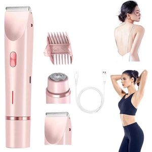 2 in 1 Ladyshave voor Vrouwen - Elektrisch Scheerapparaat - Waterdicht - Epilator - Bikinitrimmer - Trimmer vrouw - Roze