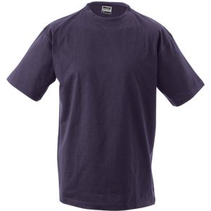 James and Nicholson - Unisex Medium T-Shirt met Ronde Hals (Donkerpaars)