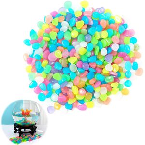 Lichtgevende kiezelstenen - 300 decoratieve glanzende stenen voor buiten, tuin, aquarium - Meerkleurig effect in het donker