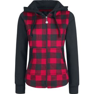 R.E.D. Rock-Engineered Design Zwart-rood jack met capuchon - Dames - S
