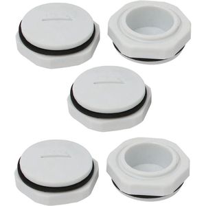 PG21 Nylon buitendraad kabelschroefverbinding schroef fijne kap afdekking grijs 5 stuks voor buitenverlichting.