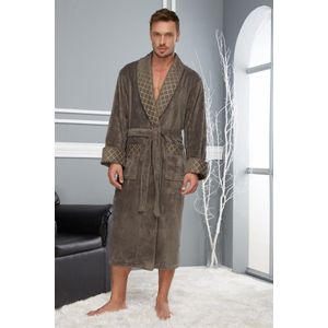 Heren Bamboe Katoen Badjas Damian / Khaki / 4XL