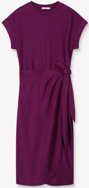 Sissy-Boy - Jersey Wikkeljurk - Donkerpaarse - Midi-lengte