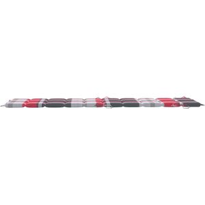 The Living Store Ligbed Acaciahout - 184x55x64cm - met kussen - Rood ruitpatroon