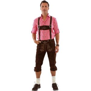 Oktoberfest Lederhosen Ulrich Mannen - Donkerbruin - Knielengte - Wildleder - Maat 50/M