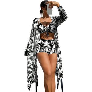 Designer Zwemkleding Dames - 3 delige set - Bikini en Cover Cape - Tankini