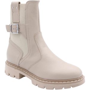Nero Giardini - Enkellaarsjes - Beige - Glad Leer - Blokhak
