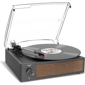 Provento - Draadloze platenspeler met ingebouwde speakers en riemaandrijving, vintage design, vinyl speler