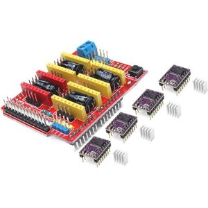 CNC Shield V3 met 4 DRV8825 Stappenmotor Driver Modules voor 3D Printers