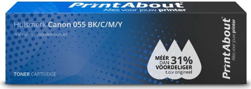 PrintAbout - Toner 055 BK/C/M/Y - 4-kleuren Multipack - Geschikt voor Canon