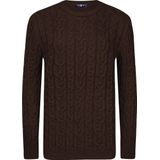 Jimmy Sanders - Ronde Hals Trui - Bruin - Heren - 2XL
