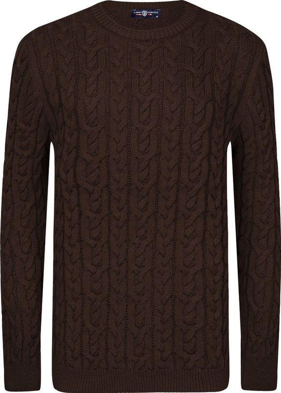 Jimmy Sanders - Ronde Hals Trui - Bruin - Heren - 2XL