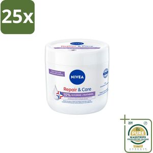 25 x NIVEA - Bodycrème - Herstel & Verzorging Gevoelig - Met 10% Glycerine & Panthenol - Voor gevoelige & jeukerige huid - 400 ml - Grootverpakking - Gevoelige Huid - Jeuk - Droge Huid - Eczeem - Huidbarrière