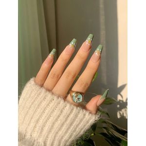 24 stuks kunstnagels met bloemmotief - nepnagels - plaknagels