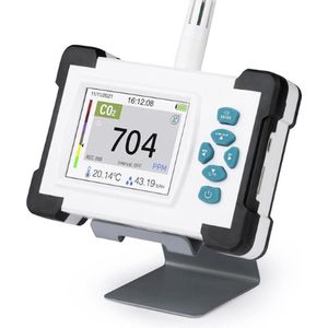 CO2 Meter - Luchtkwaliteitsmeter - CO2 Monitor - Draagbaar - Thermometer - Hygrometer
