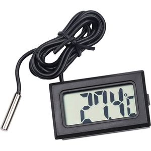LCD elektronische thermometer met digitale ovensonde - Digitale Thermometer - Nauwkeurig Temperatuur Meten - Multifunctioneel - Met Meetsonde 1 Meter - Zwart