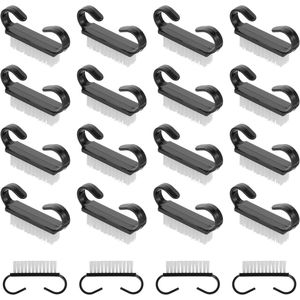 20 stuks- Nagelborstels - Handwasborstel- harde haren- Persoonlijke verzorging- kunststof- met handvat- Zwart - Voor Het Reinigen Van Nagels