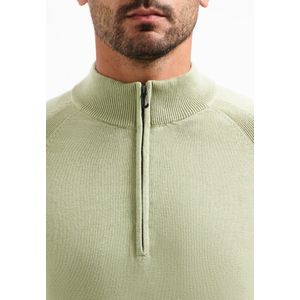 No Excess - Trui - Mintgroen - Halve Rits - Geribbelde Kraag
