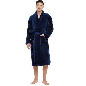 Fleece badjas voor heren, pluche, zachte, warme kamerjas, badjassen voor heren, nachtkleding, huisjas, saunajas