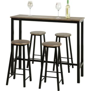 Simpletrade Bartafel - Met 4 stoelen - Hoge tafel - 120 x 100 x 40 cm