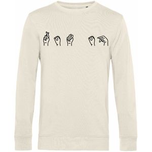 7431 - Sweater - Gebarentaal; Rot op-Off White-XL