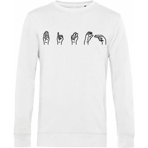 7431 - Sweater - Gebarentaal; Bitch-White-XS