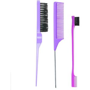 Toupier borstelset met dubbele randen - 3 delige haarkamset voor verzorging en stylen