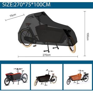 Vrachtfiets-kofferwiel beschermhoes van 420D Oxford - waterdicht en winterbestendig met UV-bescherming Bakfiets hoes