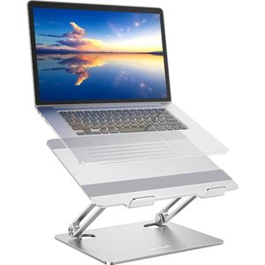 Laptopstandaard laptop verhoger - verstelbare notebookstandaard met warmteafvoer - compatibel voor laptop - MacBook Pro - Air - Lenovo - Samsung - HP - zilver - 10-15 inch Laptop Stand