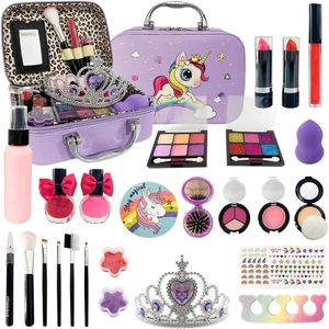 Kindermake-up Set voor Meisjes - Wasbare Make-up en Nagellak Speelgoed