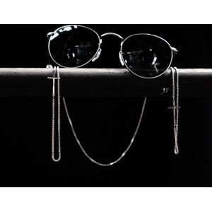 BraveAmsterdam - ""CRUCIFIX"" Frame-Chain Zilver - brillenkoord - zonnebril koord - zonnebril koord heren - brillenkoorden - sieraden mannen - heren sieraden