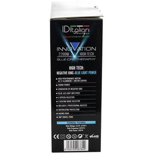 ITALIAN DESIGN - Hoge Prestaties Föhn - Blauw - 2200W - Ergonomisch Ontwerp